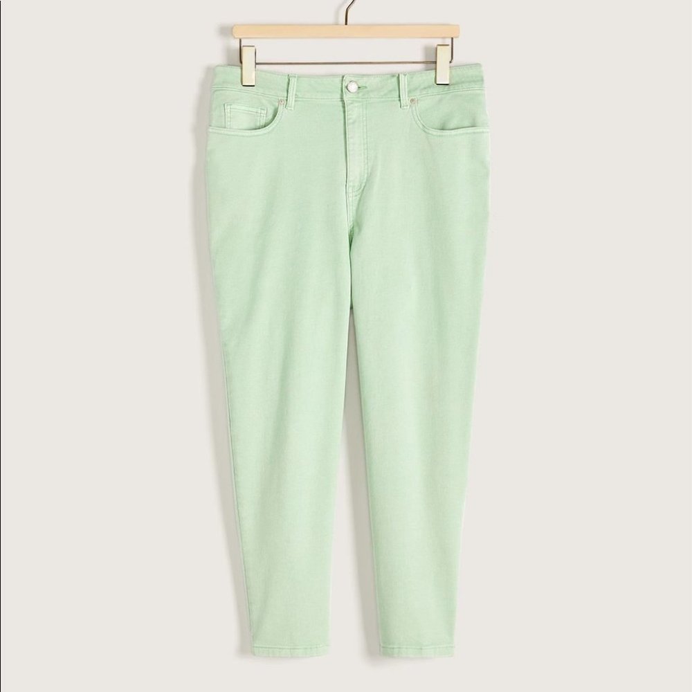 Addition Elle Women Mint Green Pastel Slim Leg Denim Plus Size 16
